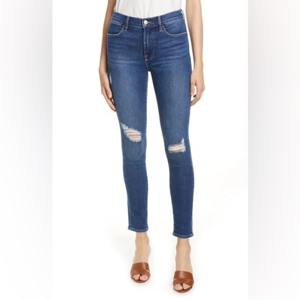 ‼️RARE‼️🎸FRAME🎸🔥NWT🔥Le High Skinny Ankle Jeans in Clyde—26